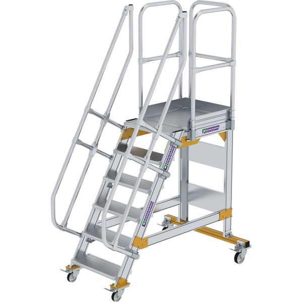Günzburger Steigtechnik Plattformtreppe 60° fahrbar Stufenbreite 0,6 m 6 Stufen - 600706