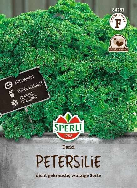 Sperli Saatgut Petersilie Sorte Darki krausblaettrig fuer Anbau in Kuebeln geeignet