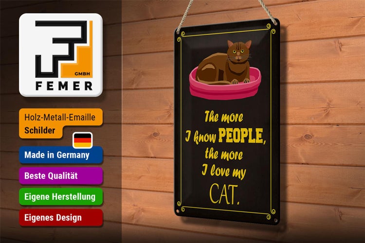 Blechschild Spruch 20x30cm Katze  i love my CAT Geschenk