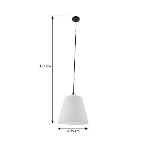 Lindby Außenleuchte Alaida (Modern) in Weiß (1 flammig, E27) - Pendelleuchte außen