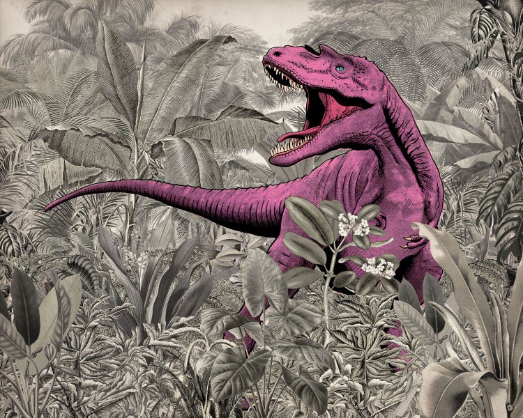 Illustration eines Tyrannosaurus Rex in einem Dschungel