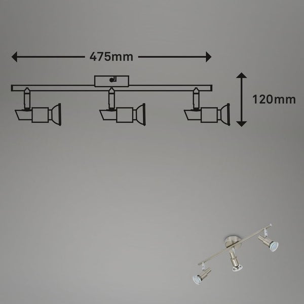 LED Deckenleuchte Spotleuchte dreh-& schwenkbar 3xGU10 9W Matt-Nickel Briloner