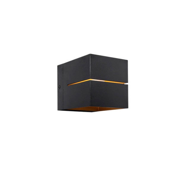 Modernes Set aus 4 Wandlampen in Schwarz mit Gold, 2-flammig – Transfer Groove