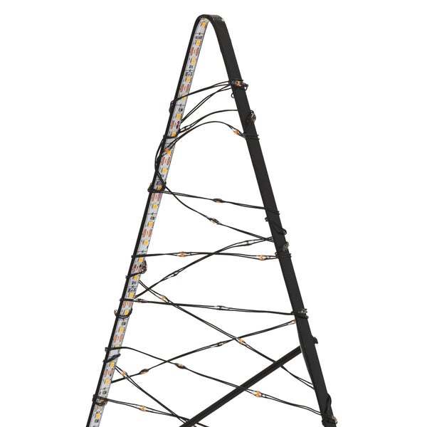 Weihnachtsbaum in Pyramidenform aus Metall mit LED Beleuchtungsstreifen als dekorative Weihnachtsbeleuchtung