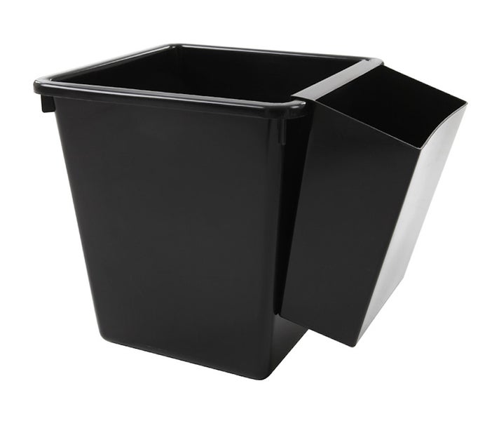 PROREGAL Viereckiger Kegelförmiger Papierkorb 27 Liter HxBxT 36 x 34 x 34 x m Kunststoff Schwarz