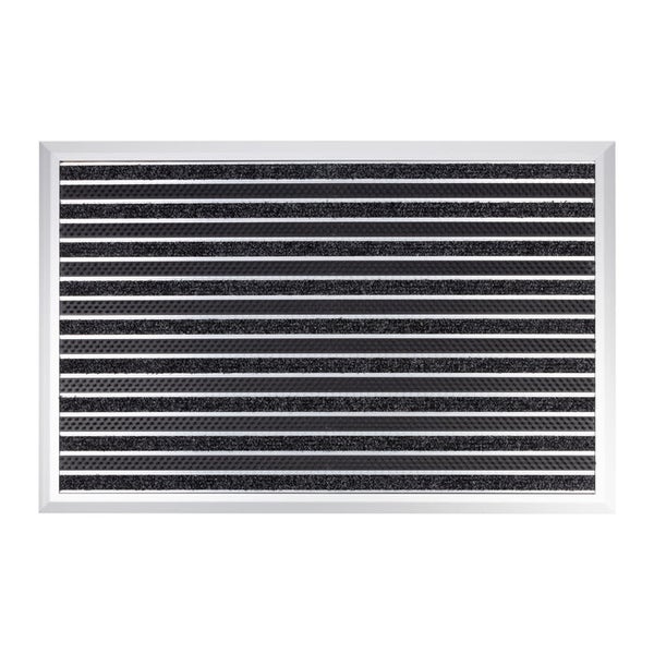 FLOORDIREKT Fußmatte Spectral - Aluminium-Türmatte - mit Textilfaser Rips/Bürsten - 68 x 98 cm
