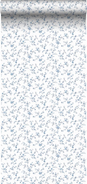 Sanders und Sanders Tapete Blumen Blau und Weiß - 53 cm x 10 m - 640407