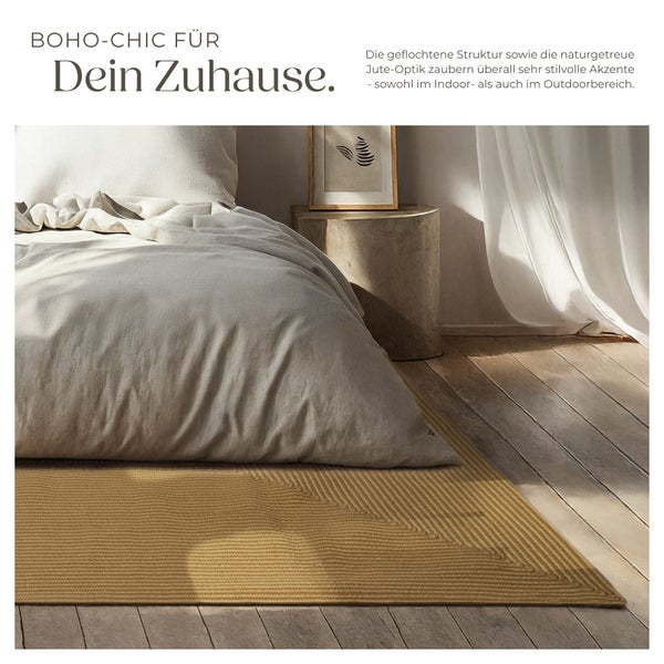 Geflochtener Teppich tectake strapazierfähig und pflegeleicht verschiedene Größen 160 x 230 cm