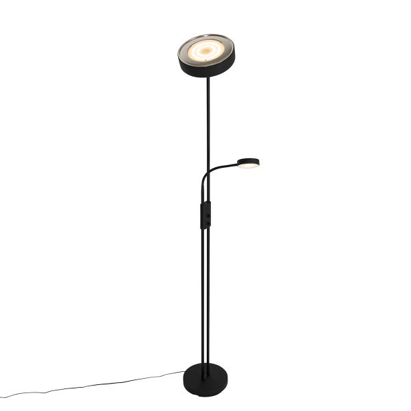 Stehleuchte mit zwei Leuchtenköpfen zur Raumbeleuchtung