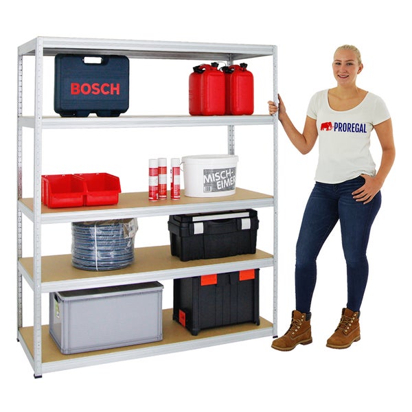 PROREGAL Schwerlastregal Giant Elephant HxBxT 180 x 150 x 60 cm Fachlast 200 kg Verzinkt