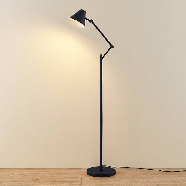 Lucande Stehlampe Phina (Modern) in Schwarz aus Metall (1 flammig, E27) - Stehleuchte Standleuchte Floor Lamp Wohnzimmerlampe Wohnzimmerleuchte