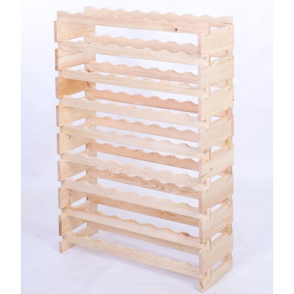 Weinregal VINOTECA FLEX PRO HxBxT 121x84x28cm 72 Flaschen auf 9 Ebenen Massives Kiefernholz Natur unbehandelt