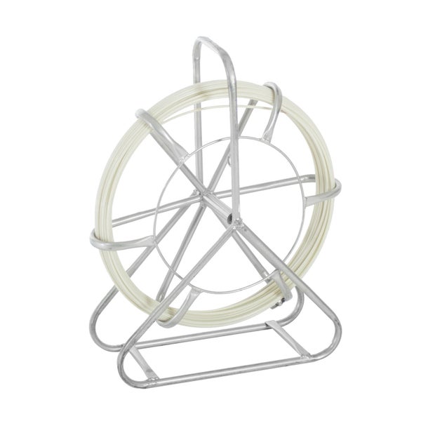 Einziehband aus Nylon auf einer Metallhaspel zur professionellen Kabelverlegung in Leerrohren.