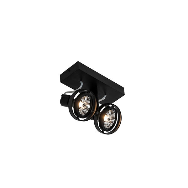 Schwarze Deckenleuchte mit zwei Strahlern