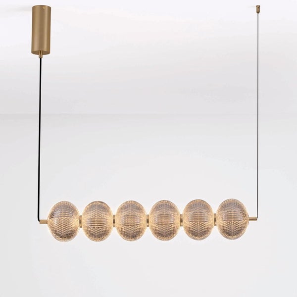 LED Pendelleuchte Klelia in Transparent und Gold 34W 2911lm