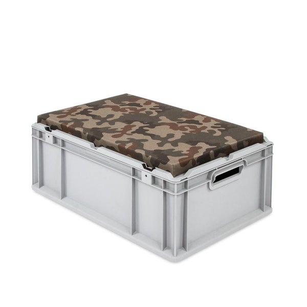 PROREGAL Eurobox NextGen Seat Box Camouflage HxBxT 26,5 x 40 x 60 cm 44 Liter Griffe Offen Eurobehälter Sitzbox Transportbox