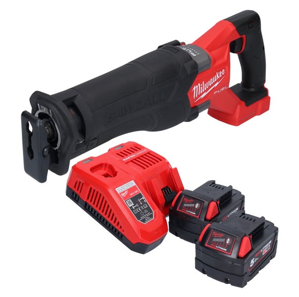 Milwaukee Akku-Säbelsäge M18 Fuel Sawzall mit Schnellladegerät und zwei Akkus
