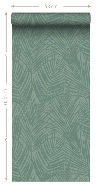 Tapetenrolle mit Palmenblattmuster und den Maßen 53 cm mal 10,05 m