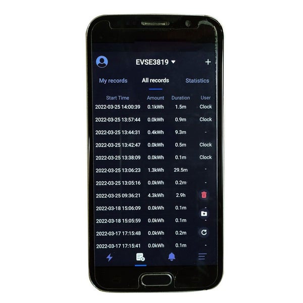 Smartphone App zur Steuerung und Überwachung einer Ladestation für Elektrofahrzeuge mit Ladehistorie und Nutzungsstatistiken
