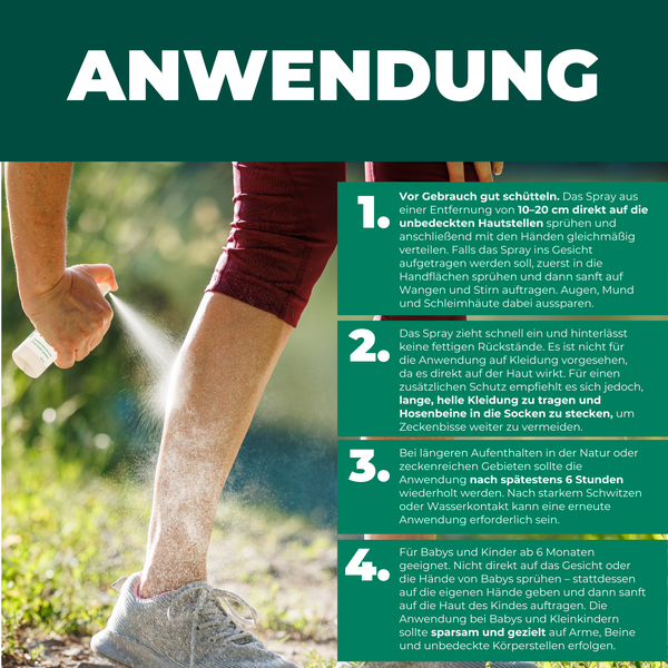 Silberkraft Zeckenspray 100 ml – Hautverträglicher Zeckenschutz für Babys ab 6 Monaten, Kinder & Erwachsene – DEET-frei, schützt vor Zecken & Mücken, Dermatologisch getestet – Langzeitschutz bis zu 6 Stunden