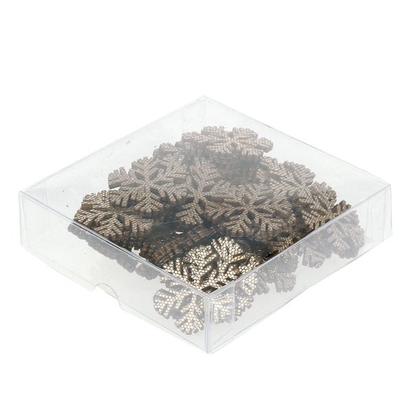 Schachtel mit Schneeflocken zur Dekoration
