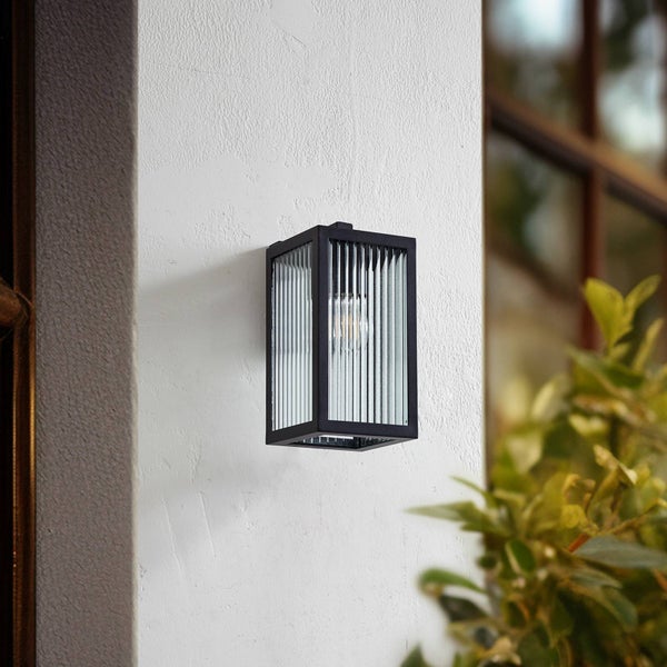 Lindby Wandleuchte außen Bolgar (spritzwassergeschützt (Modern) in Schwarz aus Metall (1 flammig, E27) - Außenwandleuchten Wandlampe Led Außenlampe Outdoor für Außenwand/Hauswand Haus