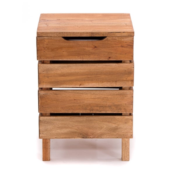 Wäschekorb STORAGE 50 Massivholz, klappbarer Deckel 01 natur-vintage