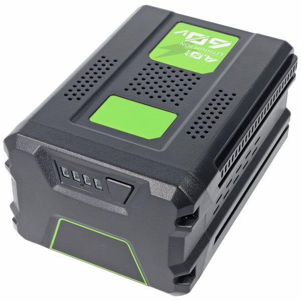 Lithium-Ionen-Akku 40 Volt 4,0 Amperestunden mit Ladestandsanzeige.