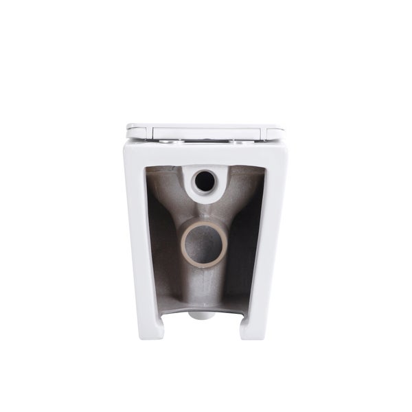 Wand-Tiefspülklosett mit Toilettendeckel, Spülrandlos