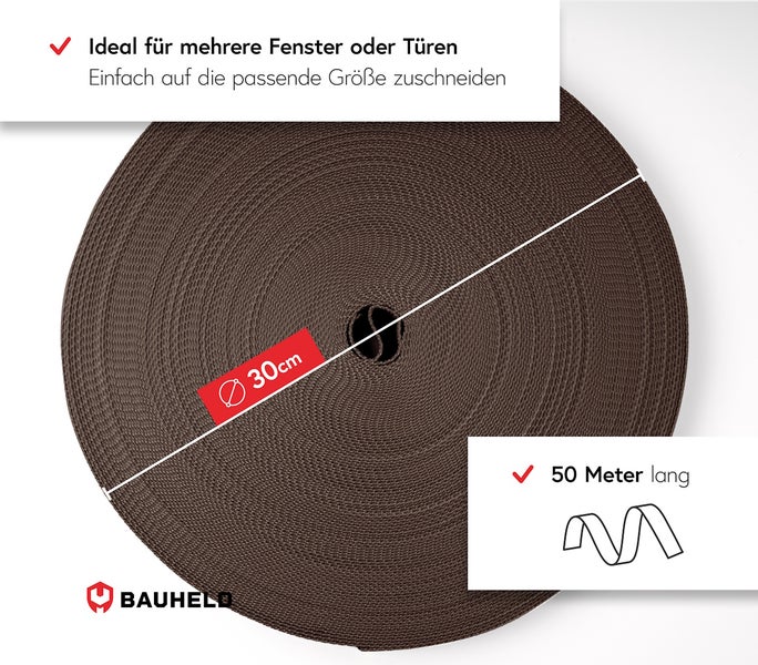 Aufrollbares Dichtungsband, 30 cm Durchmesser und 50 Meter Länge