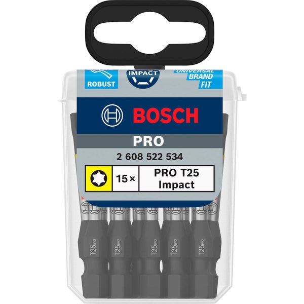 Bosch Pro T25 Impact Schrauberbits, 15er Pack