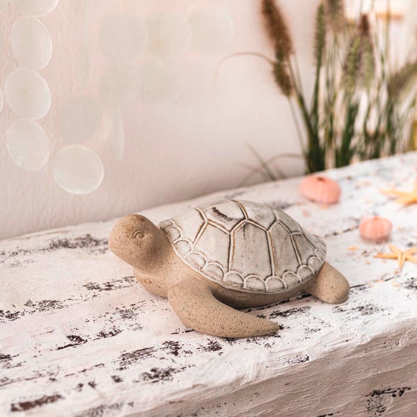 FRANK FLECHTWAREN|Dekofigur Schildkröte, 22 x 21,5 x 8 cm, PORZELLAN