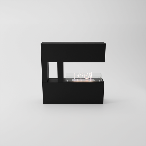 GLOW FIRE Ethanol Kamin 'Vestland' | Ethanolofen in schwarz mit 3 Std. Brenndauer und 3 KW Heizleistung | BxHxT: 120x120x30 cm
