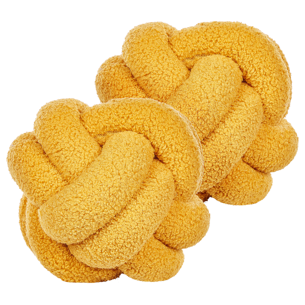 Dekokissen 2er Set MALNI Bouclé 19 x 19 cm Senfgelb Ohne Muster