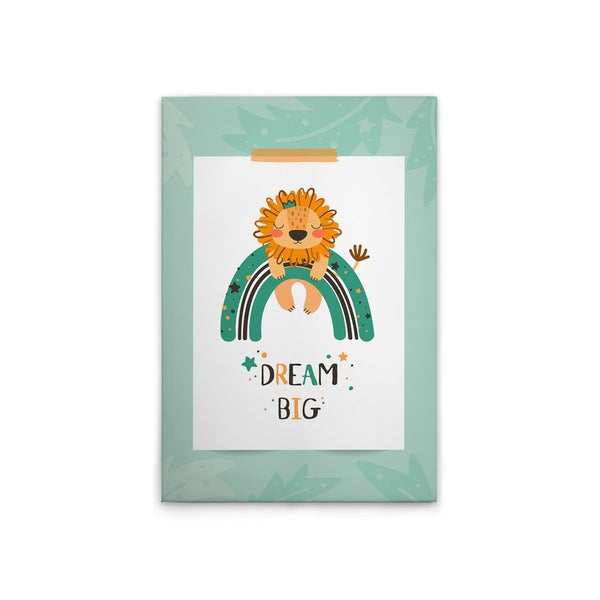 Dekoratives Bild mit Löwenmotiv und der Aufschrift Träume gross