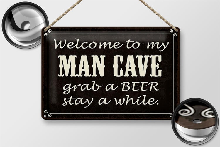 Blechschild Spruch 30x20cm welcome to my MAN CAVE