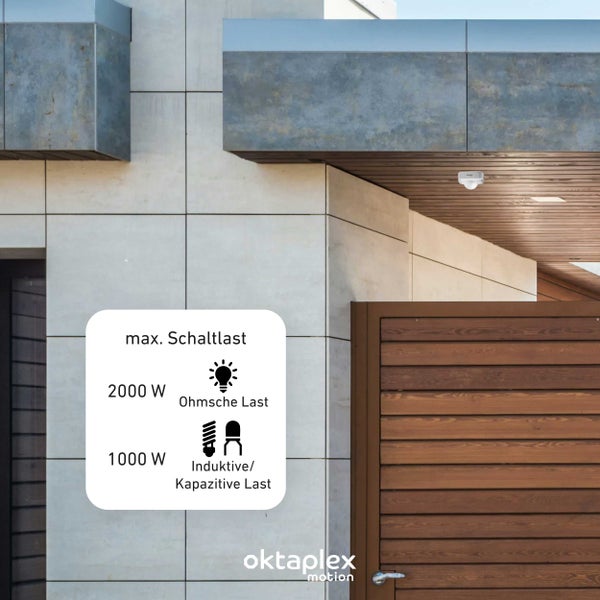 Oktaplex 360° Bewegungsmelder weiß IP65 für Außen und Innen Präsenzmelder 230V