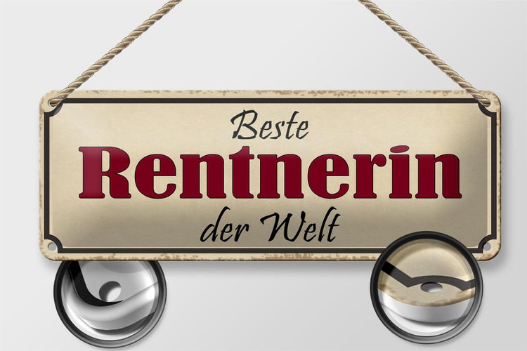 Blechschild Spruch 27x10cm beste Rentnerin der Welt Dekoration