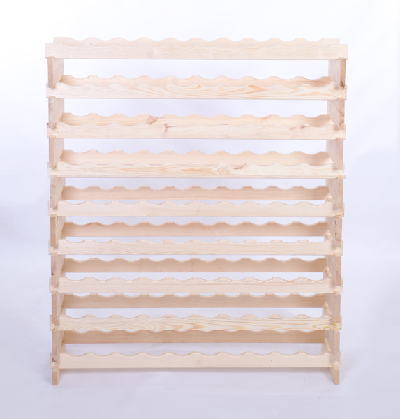 Weinregal VINOTECA FLEX PRO HxBxT 121x103x28cm 90 Flaschen auf 9 Ebene Massives Kiefernholz Natur unbehandelt