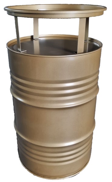 Metallgartenmülltonne mit Deckelaufsatz zur Mülltrennung