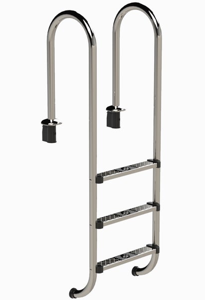 Schwimmbadleiter aus Edelstahl mit drei Stufen