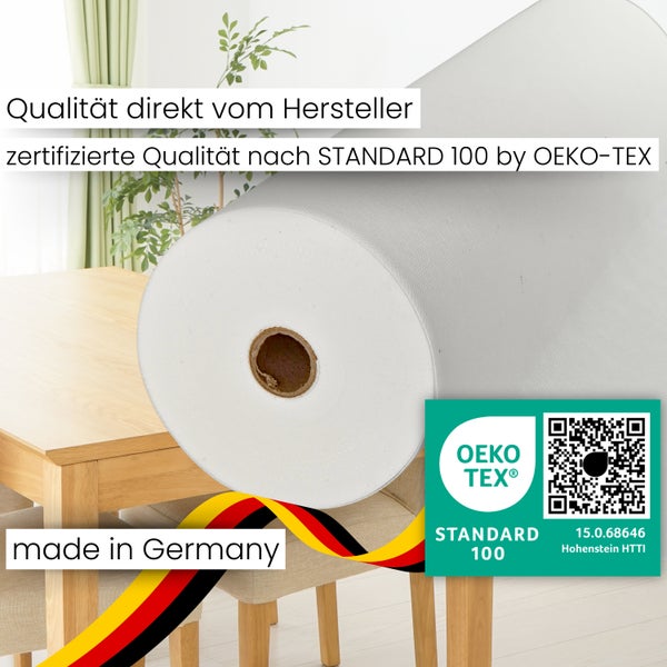 Sensalux Tischdeckenrolle 40m lang aus stoffähnlichem Vlies, 1,18 m x 40 m Weiß