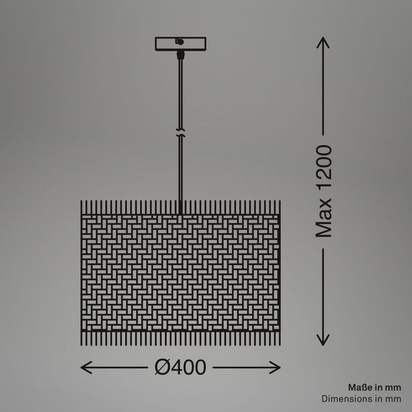 FULFILMENT ONLY pendant light, black / nature, 1xE27/max. 10W excl