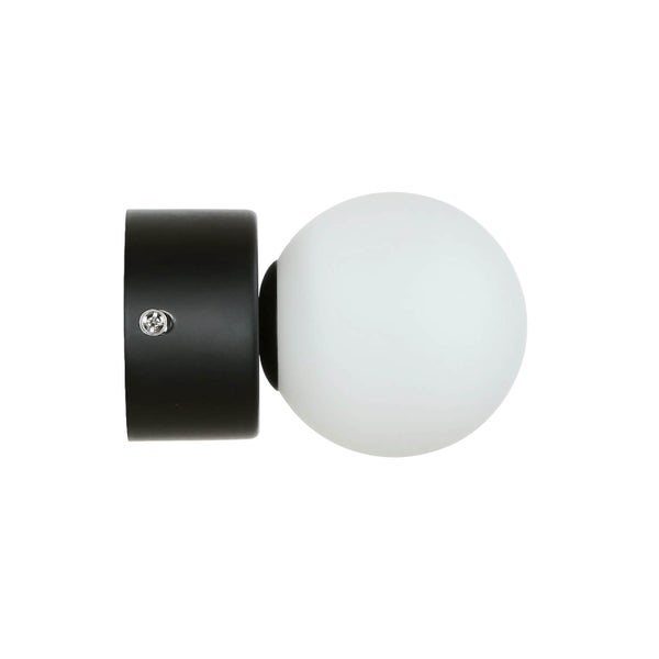 Wandleuchte mit runder Lampenfassung und Kugel Lampenschirm