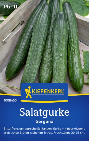 Saatgut Salatgurke Gergana von Kiepenkerl in einer Holzschale