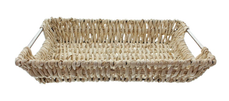 FRANK FLECHTWAREN | Schale Modern, METALL, MAISSTROH, 38 x 26 x 6 cm