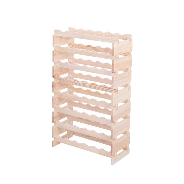 Weinregal VINOTECA FLEX PRO HxBxT 107x65x28cm 48 Flaschen auf 8 Ebenen Massives Kiefernholz Natur unbehandelt