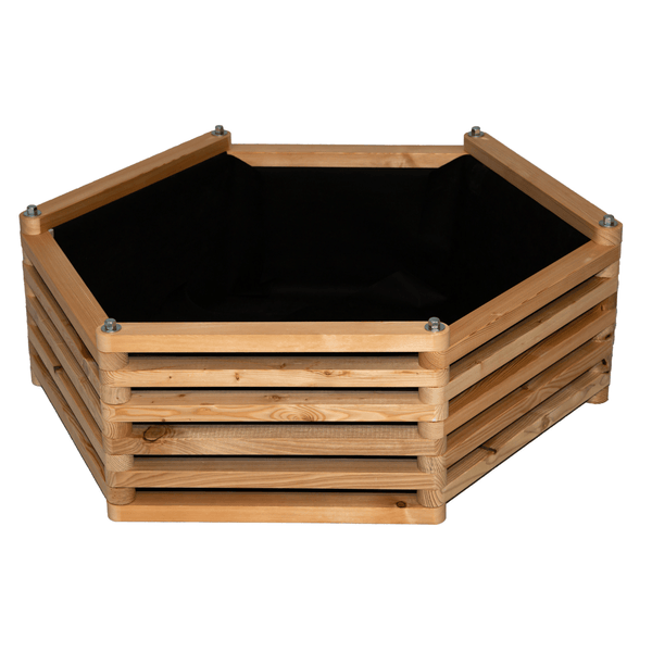 Kaiserbeet Hochbeet Franz Josef - Sechseck mit vormonierten Luftdurchlässigen Vlies 110 x 110 x 39 cm