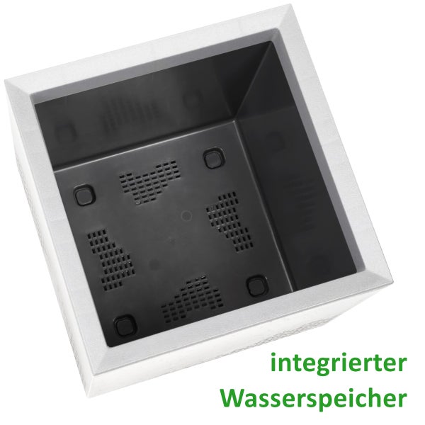 Ondis24 Pflanzkübel Beton 40 Caro Rollen 100% recycled weiß, Blumentopf, Pflanzgefäß
