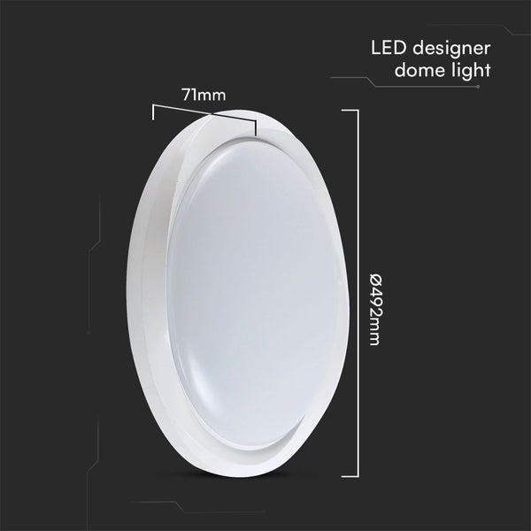 LED-Design-Domleuchte mit den Maßen 71 mm Tiefe und 492 mm Durchmesser